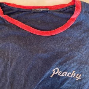 Brandy Melville navy blue ‘peachy’ t-shirt